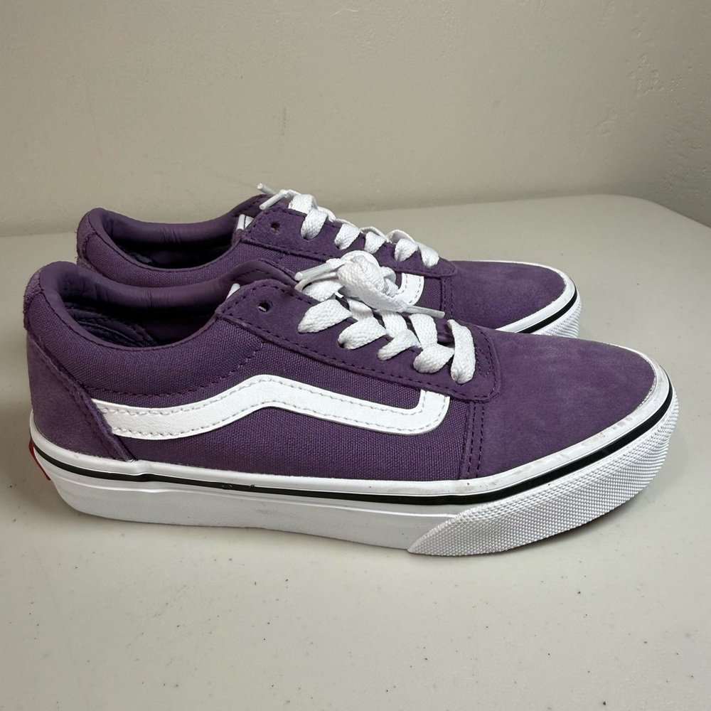 Vans Purple and White Old Skool Low Top Sneakers